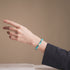 Teal | .925 Sterling Silver | Deluxe Firefly Glass Mushroom Bracelet
